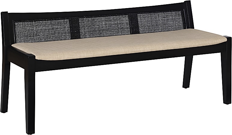 Powell Monroe Cane Bench, Beige/Black