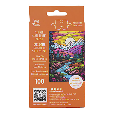 Brea Reese 100 Piece Mini Puzzle Stained Glass Sunset 5 x 7 Total Qty 1 ...