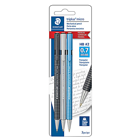 Staedtler® Triplus Micro Mechanical Pencils, 0.7 mm, #2 HB Lead, Pack Of 3 Pencils