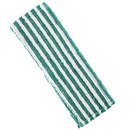 Libman Commercial Microfiber Wet/Dry Floor Mop Refills, 6-1/2" x 18-1/2", Green/White, Pack Of 6 Refills