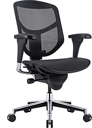 WorkPro® Quantum 9000V2 Series Ergonomic Mesh/Mesh Mid-Back Chair, Black/Black, BIFMA Compliant