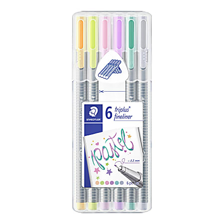 Staedtler® Triplus Fineliner Porous Point Pens, Fine Point, 0.3 mm, Gray  Barrel, Assorted Ink Colors, Pack Of 10