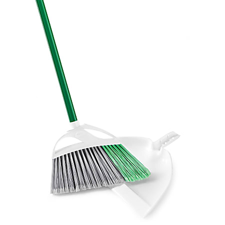 Libman Commercial Large Precision Angle Steel Brooms With Dust Pans, 13", Set Of 4 Brooms