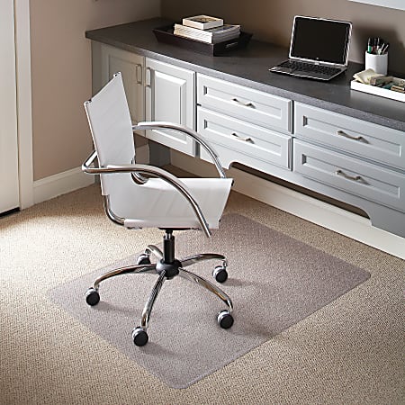 Flash Furniture Carpet Chair Mat, 36" x 48", Clear