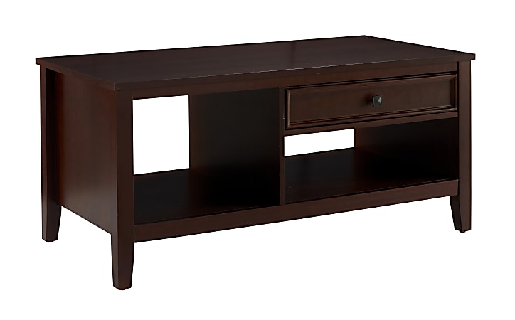 Linon Ashville Coffee Table, 20-1/8"H x 44"W x 21-4/5"D, Cherry