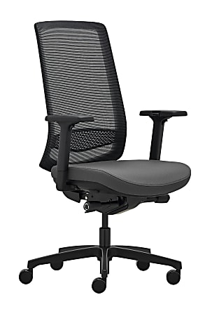 WorkPro® Expanse Series Multifunction Ergonomic Mesh/Fabric High-Back Executive Chair, Black/Gray, BIFMA Compliant