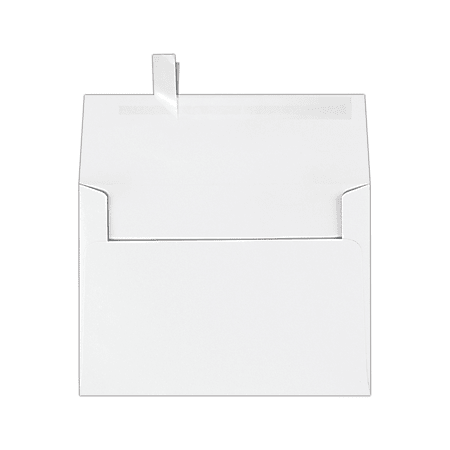 LUX Invitation Envelopes, A7, Peel &amp; Stick Closure, White, Pack Of 50
