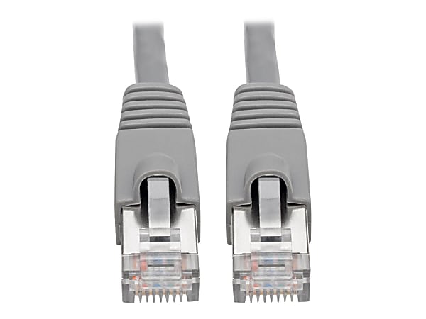 Tripp Lite Cat6a Snagless Shielded STP Network Patch Cable 10G Certified, PoE, Gray RJ45 M/M 7ft 7' - 1.25 GB/s - Patch Cable - 7 ft - 1 x RJ-45 Male Network - 1 x RJ-45 Male Network - Shielding - Gray