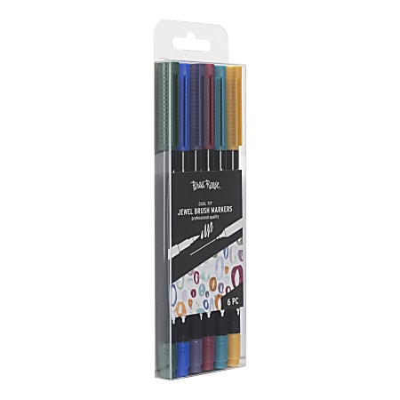 Brea Reese Dual-Tip Brush Markers, Pastel, Pack Of 6 Markers