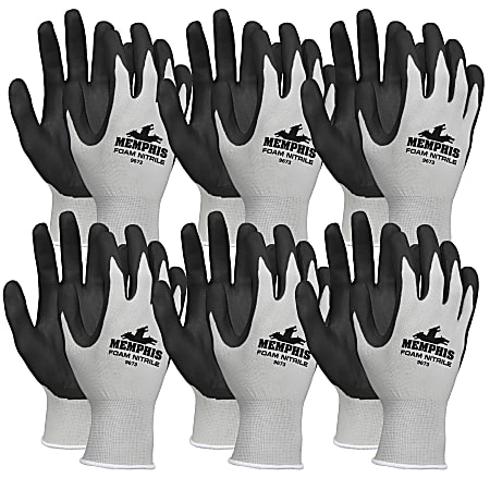 Memphis Shell Lined Protective Gloves Small Size Nylon Foam Palm Nitrile  Palm Gray Black White Knit Wrist Knitted Cuff Comfortable For Material  Handling Assembling Farming Construction Landscape Plumbing Shipping 12  Dozen 