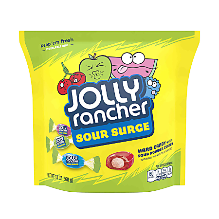 Jolly Rancher Sour Surge Hard Candy, 13 Oz, Assorted Flavors, Pack Of 4 Bags