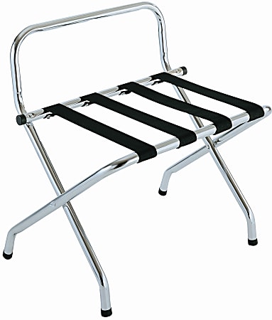 CSL High Back Metal Luggage Racks, 26-1/2”H x 24-1/4”W x 16"D, Zinc/Black, Pack Of 6 Racks