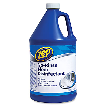 Zep No-Rinse Floor Disinfectant - 128 fl oz (4 quart) - Disinfectant, Deodorize - Blue - 4 / Carton