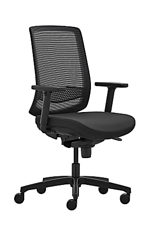 WorkPro® Expanse Series Ergonomic Mesh/Fabric Mid-Back Task Chair, Black/Black