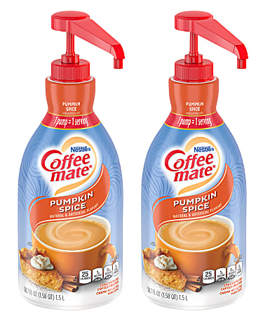 Nestlé® Coffee-mate® Liquid Creamer, Pumpkin Spice Flavor, 50.7 Oz Multiple Serve x 2