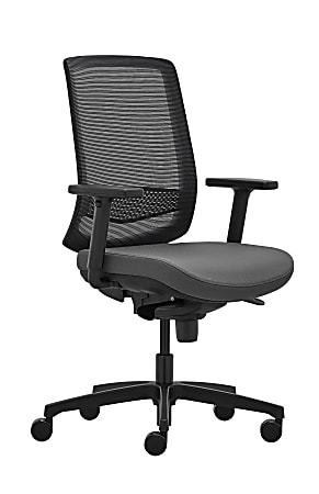 WorkPro® Expanse Series Ergonomic Mesh/Fabric Mid-Back Task Chair, Black/Gray, BIFMA Compliant