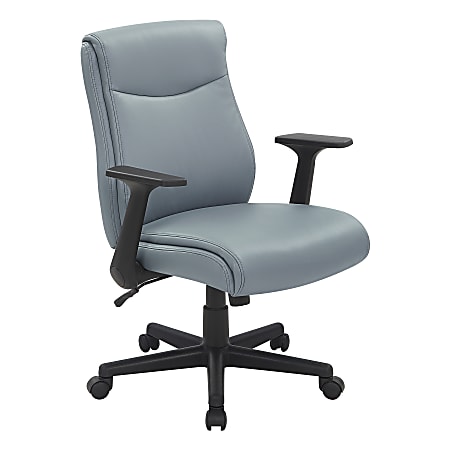 Office Star™ Executive Ergonomic Faux Leather Mid-Back Manager’s Chair, Charcoal Gray