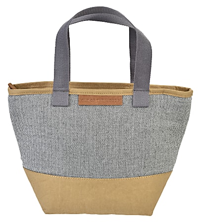 Out Of The Woods Mini Shopper Lunch Bag, 8-1/2"H x 6-1/2"W x 13"D, Sahara/Herringbone