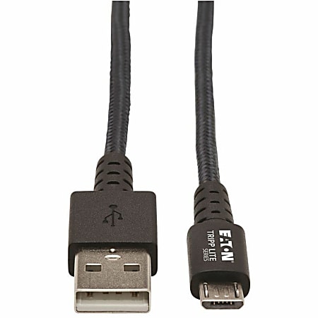 Tripp Lite Heavy Duty USB-A To USB Micro-B Charging Sync Cable, 3", Gray