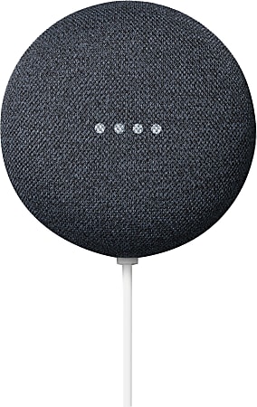 Google Nest Mini GA00781-US Bluetooth Smart Speaker - Google Assistant Supported - Carbon - Wall Mountable - 360° Circle Sound - Wireless LAN