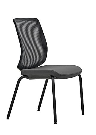 WorkPro® Expanse Series Mesh/Fabric Guest Chairs, Gray/Black, Set