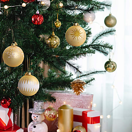 Martha Stewart Holiday Ball Ornament 4-Piece Set, 5
