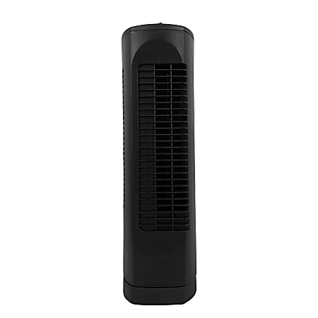 Optimus 17" Adjustable Ultra-Slim Oscillating Desktop Tower Fan, 18" x 6", Black