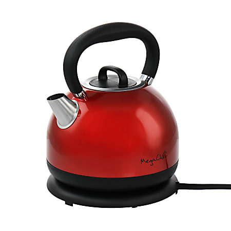 MegaChef 1.7 Liter Cordless Electric Tea Kettle Red - Office Depot