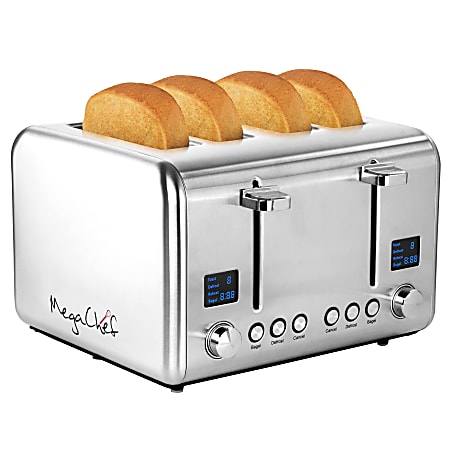 MegaChef 4-Slice Toaster, Silver