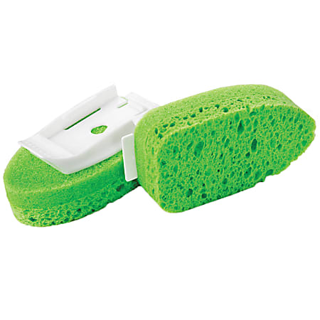 Libman Commercial Gentle Touch Foaming Dish Wand Refills, 3-5/8”H x  3-1/8”W, Green, 2 Sponges Per Pack, Set Of 6 Packs