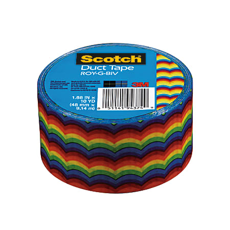 Scotch® Colored Duct Tape, 1 7/8" x 10 Yd., Rainbow