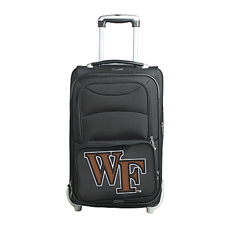 Denco Sports Luggage NCAA Expandable Rolling Carry-On, 20 1/2" x 12 1/2" x 8", Wake Forest, Black