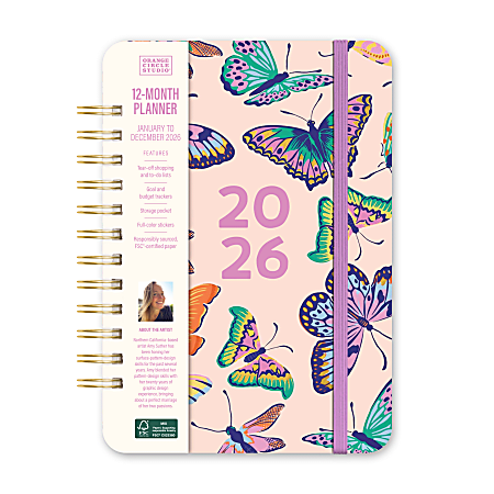 2026 Orange Circle Studio Weekly/Monthly Do It All Planner, 8-1/4" x 5-3/4", Catching Colors, January To December, 26341