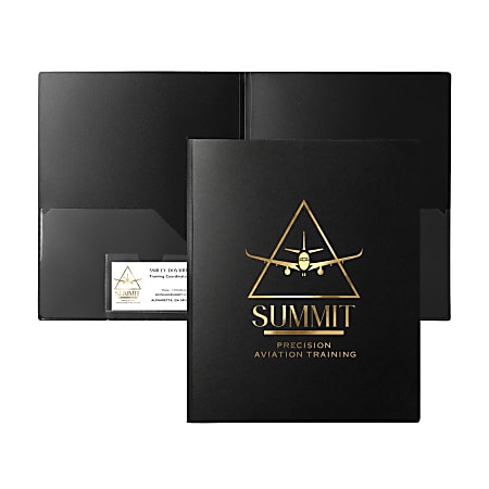 Custom Printed 1-Color  Durable Heavy Gauge Thick Poly 2-Pocket Presentation Folders, 9-1/2″ x 11-5/8″, Assorted Colors, Box Of 60