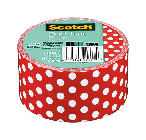 Scotch® Colored Duct Tape, 1 7/8" x 10 Yd., Dots