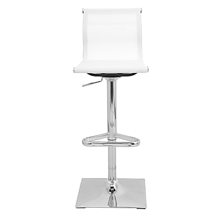 Lumisource Mirage Mesh Bar Stool, White/Chrome