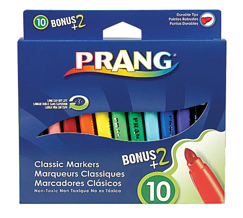 Prang® Classic Color Art Markers, Assorted Colors, Pack Of 12