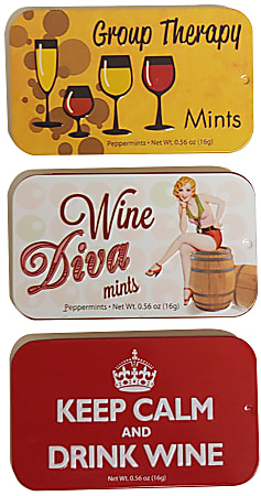 AmuseMints Wine-Themed Peppermints, 0.56-Oz Tin
