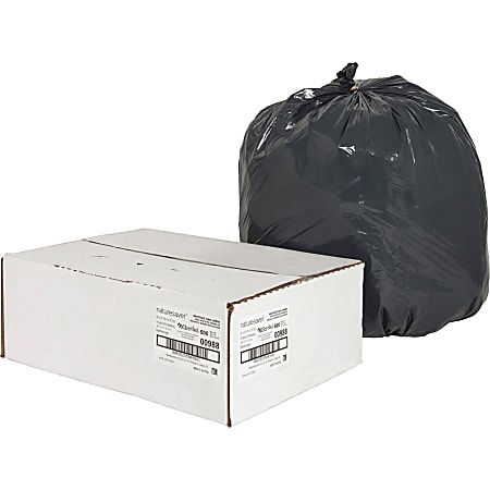 Nature Saver 0.85 mil Can Liners, 16 Gallons, 24" x 31", 75% Recycled, Black, Box Of 500