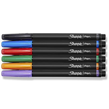 Sharpie Pen Fine Point 0.4 mm Black Barrel Red Ink - Office Depot