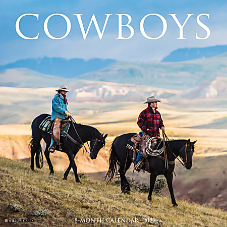 Willow Creek Press Hobbies Monthly Wall Calendar, 12" x 12", Cowboys, January To December 2022