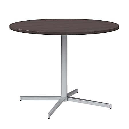 Bush Business Furniture 42-inch Round Conference Table with Metal Base, Storm Gray/Cool Gray Metallic, Standard Delivery