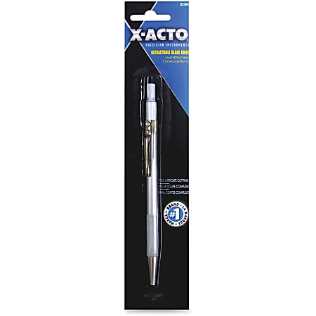 X Acto X3209 Retractable Blade Knife Retractable Pocket Clip Lightweight  Carbon Steel Aluminum 1 Each - Office Depot