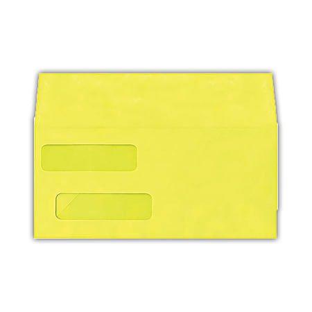 LUX #10 Invoice Envelopes, Double-Window, Gummed Seal, Citrus, Pack Of 1,000