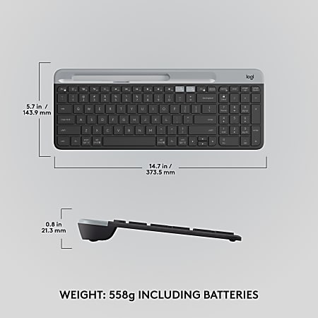 Logitech K585 Multi Device Slim Wireless Keyboard Built in Cradle