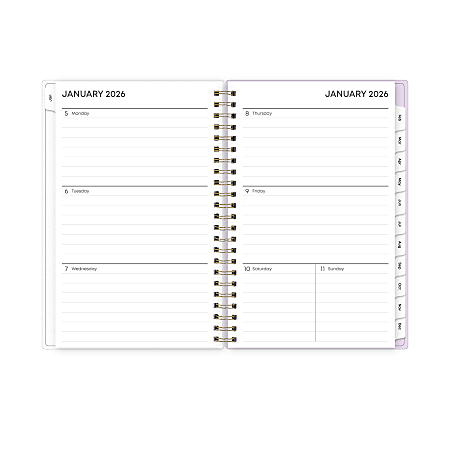 Blue Sky WAAV 2026 Weekly And Monthly Planner Calendar January 2026 December 2026 7 X 9 Flexible Cover Durable Twin Wire Binding Laminated Tabs Storage P