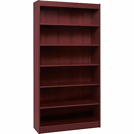 Lorell Veneer Bookcase 6 Shelf 84 H, Six Shelf Wooden Bookcase