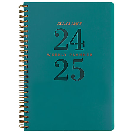 2024-2025 AT-A-GLANCE® Signature Lite Weekly/Monthly Academic Planner, 5" x 8", Teal, July 2024 To June 2025, YP20LA12