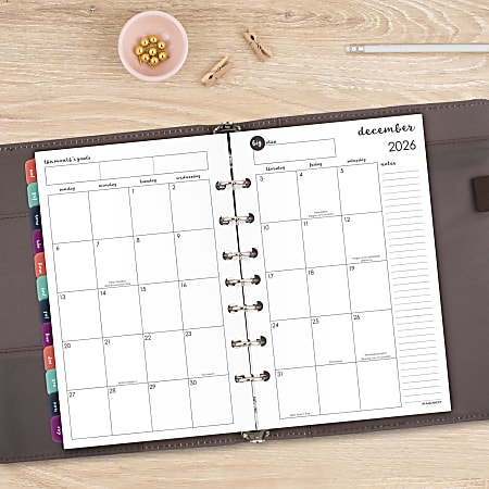 AT A GLANCE Harmony 2026 Weekly Monthly Planner Refill Loose Leaf Desk ...