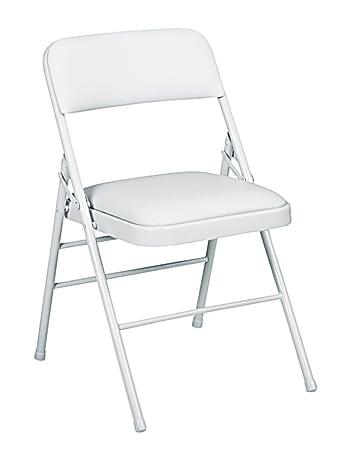 Bridgeport Deluxe Padded Folding Chairs, Light Gray, Carton Of 4